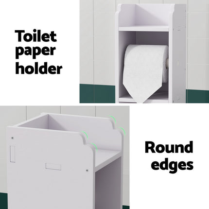 Artiss Bathroom Cabinet Toilet Roll Holder Tissue Organizer 3 Tier Floor Cabinet 6