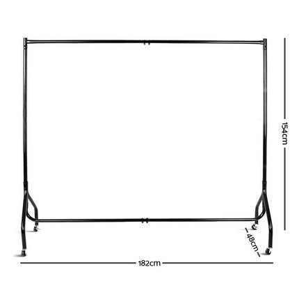 Artiss Clothes Rack Airer Coat Stand 6FT Rail Wheels 2