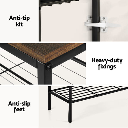 Artiss Shoe Rack 4 tier Storage Organiser Walnut 7