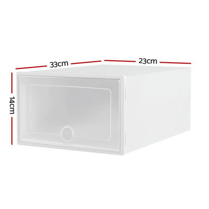 Artiss Shoe Box Rack DIY Set of 12 Stackable White Abel 2