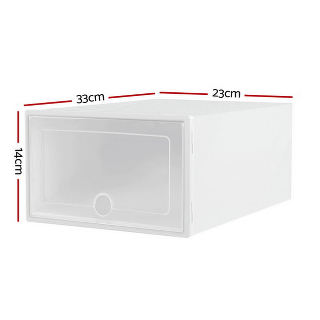 Artiss Shoe Box Rack DIY Set of 12 Stackable White Abel 2