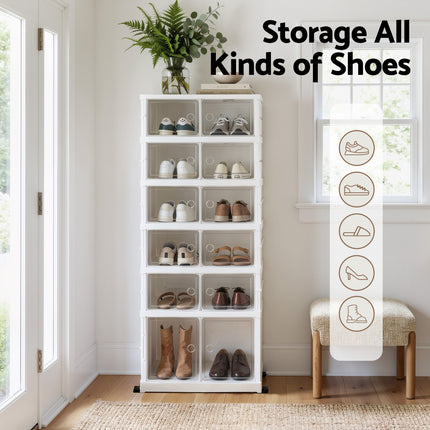 Artiss Foldable Shoe Storage Box 6 Tier 12 Pairs Entryway 5