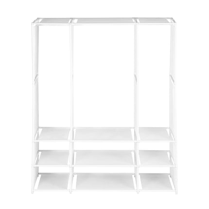 Artiss Large Portable Clothes Closet Wardrobe with Open Shelf White 4