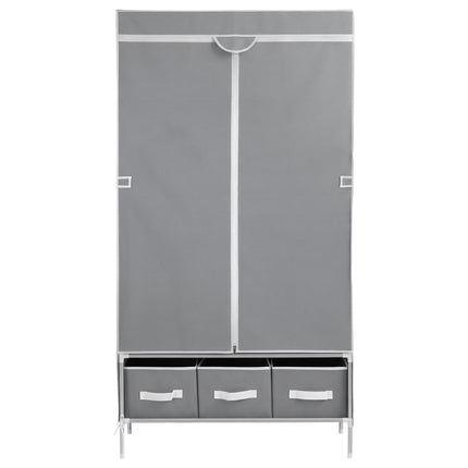 Artiss Large Portable Clothes Closet Wardrobe with Tiebacks Grey 4