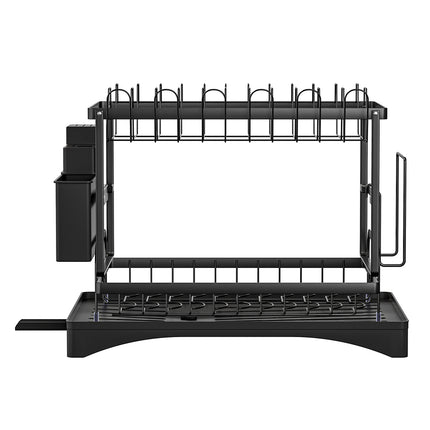 Cefito Dish Rack Expandable Drying Drainer Cutlery Holder Tray Kitchen 2 Tiers 3