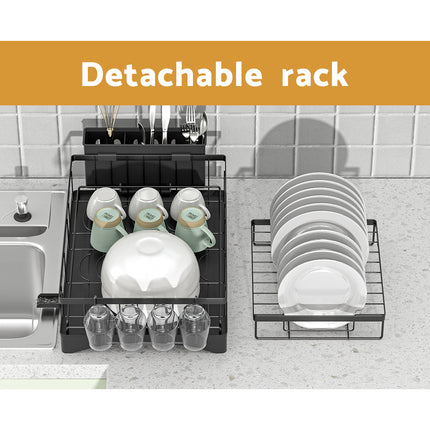 Cefito Dish Rack Expandable Drying Drainer Cutlery Holder Tray Kitchen 2 Tiers 5