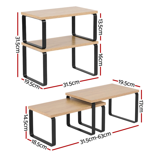 Cefito Kitchen Storage Shelves Rack Cupboard Cabinet Organiser Set of 2 2