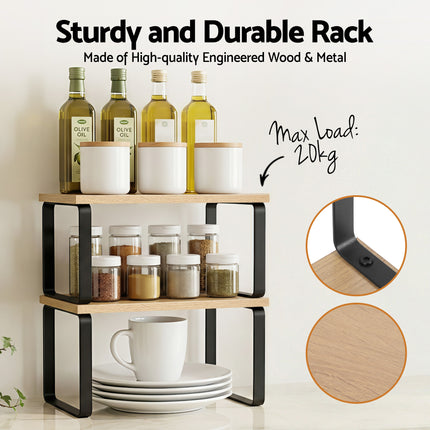 Cefito Kitchen Storage Shelves Rack Cupboard Cabinet Organiser Set of 2 4