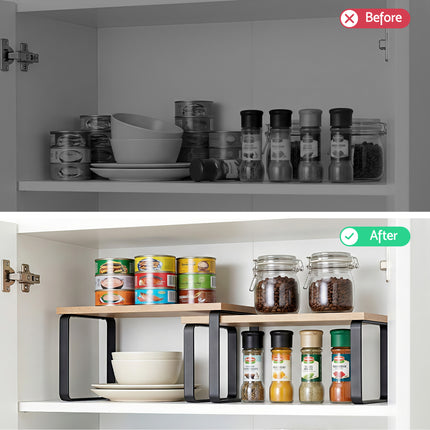 Cefito Kitchen Storage Shelves Rack Cupboard Cabinet Organiser Set of 2 6