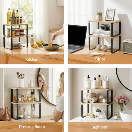 Cefito Kitchen Storage Shelves Rack Cupboard Cabinet Organiser Set of 2 7