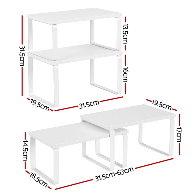 Cefito Kitchen Storage Shelves Rack Cupboard Cabinet Organiser Set of 2 2