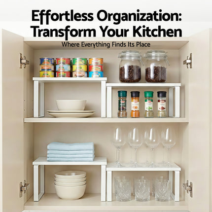 Cefito Kitchen Storage Shelves Rack Cupboard Cabinet Organiser Set of 2 5