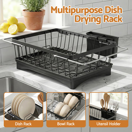 Cefito Dish Drying Rack for Kitchen Storage Organisation Kitchen Sink Organiser Dish Drainer 7