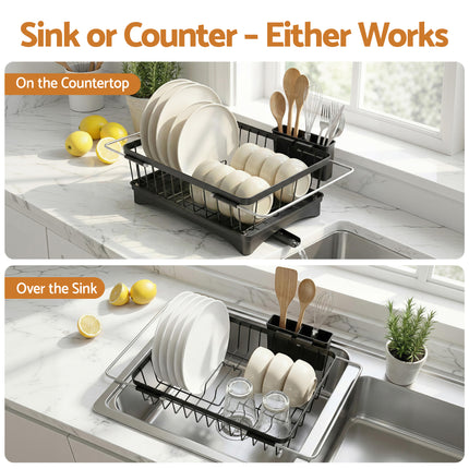 Cefito Dish Drying Rack for Kitchen Storage Organisation Kitchen Sink Organiser Dish Drainer 8