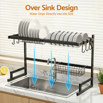 Cefito Dish Drying Rack for Kitchen Storage Organisation Kitchen Sink Organiser Dish Drainer 6