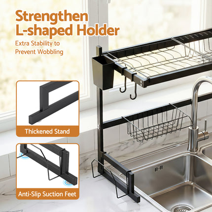 Cefito Dish Drying Rack for Kitchen Storage Organisation Kitchen Sink Organiser Dish Drainer 7