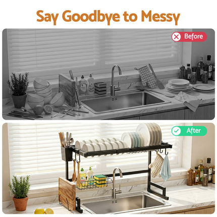 Cefito Dish Drying Rack for Kitchen Storage Organisation Kitchen Sink Organiser Dish Drainer 8