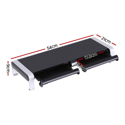 Artiss RGB Monitor Stand with USB Hub Desk Organiser Charging Stand Computer Stand Black 2