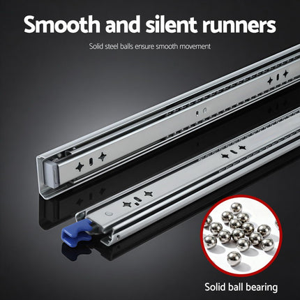 Giantz 2x Drawer Slides Heavy Duty Full Extension Locking 500-1000mm Length 6