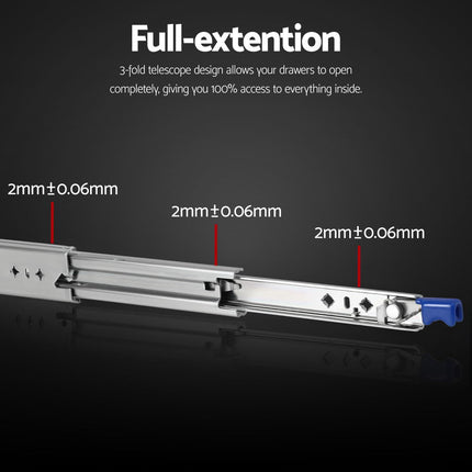 Giantz 2x Drawer Slides Heavy Duty Full Extension Locking 700-1400mm Length 5