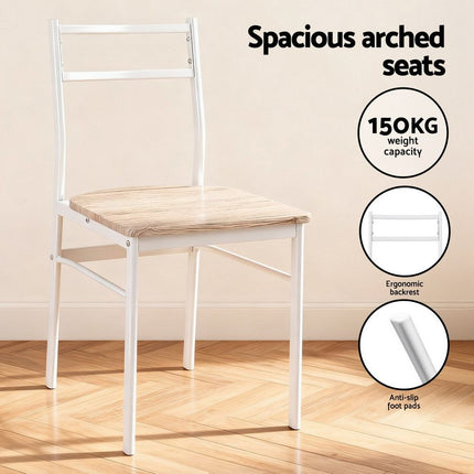Artiss Dining Table and Chairs Set 5pcs Foldable Kitchen Furniture Natural White 7