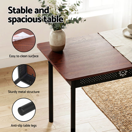 Artiss Dining Table and Chairs Set of 5 Compact Kitchen Furniture Upholstered 6