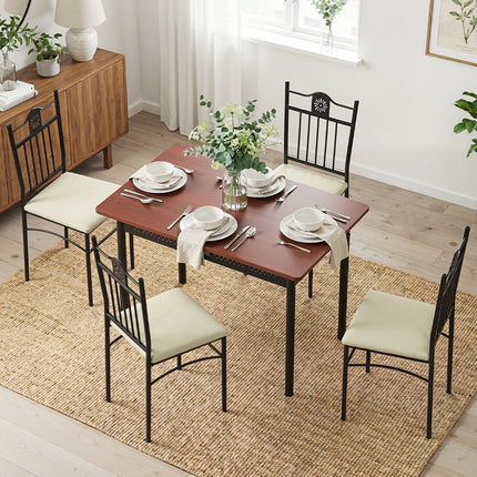 Artiss Dining Table and Chairs Set of 5 Compact Kitchen Furniture Upholstered 9