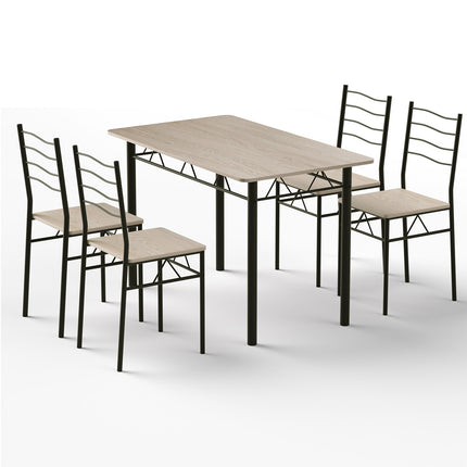 Artiss Dining Table and Chairs Set of 5 Compact Kitchen Furniture Modern Oak 3