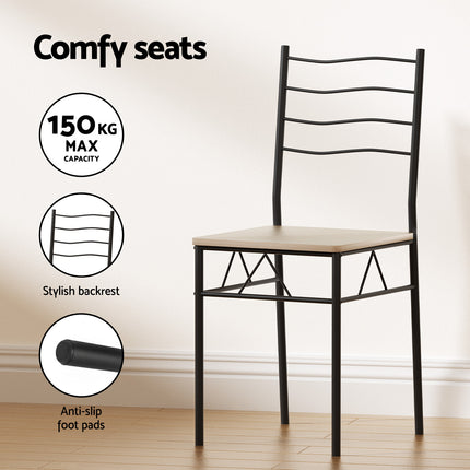 Artiss Dining Table and Chairs Set of 5 Compact Kitchen Furniture Modern Oak 7