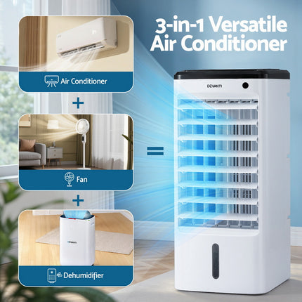 Devanti Evaporative Air Cooler Conditioner w/ Remote 4L