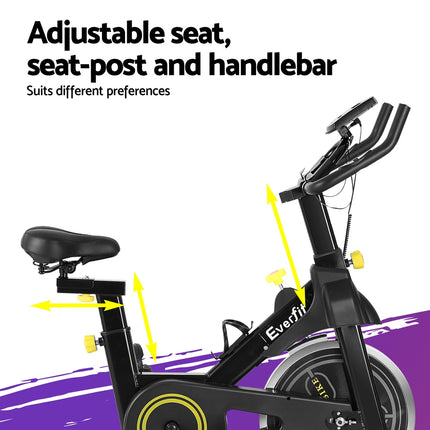 Everfit Spin Bike Exercise Bike Cardio Gym Bluetooth APP Connectable 5