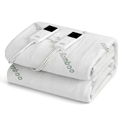 Giselle Electric Blanket Bamboo Fabric Queen Fitted Heated Pad Underlay Washable Winter 2