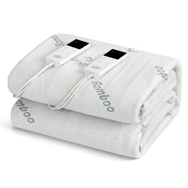 Giselle Electric Blanket Bamboo Fabric Queen Fitted Heated Pad Underlay Washable Winter 2