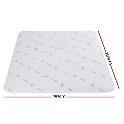 Giselle Electric Blanket Bamboo Fabric Queen Fitted Heated Pad Underlay Washable Winter 3