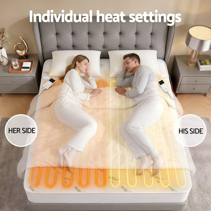 Giselle Electric Blanket Bamboo Fabric Queen Fitted Heated Pad Underlay Washable Winter 8