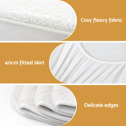 Giselle Electric Blanket LED Remote Sherpa Fleece Underlay Fully Fitted Machine Washable King Single 8