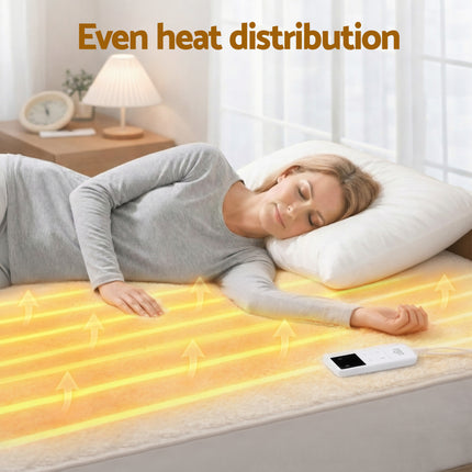 Giselle Electric Blanket LED Remote Sherpa Fleece Underlay Fully Fitted Machine Washable King Single 9