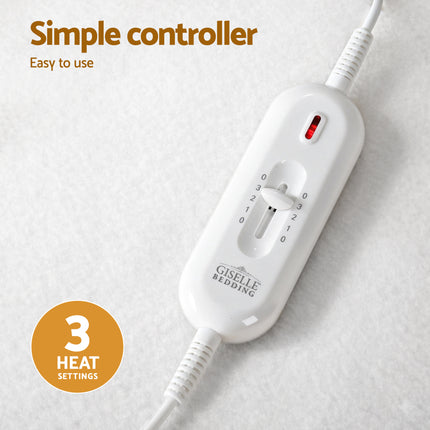 Giselle Electric Blanket King Single Heated Fully Fitted Washable Pad Winter Warm 6