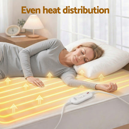 Giselle Electric Blanket King Single Heated Fully Fitted Washable Pad Winter Warm 9