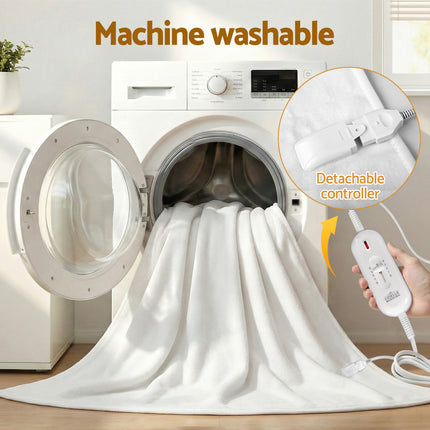 Giselle Electric Blanket King Single Heated Fully Fitted Washable Pad Winter Warm 10