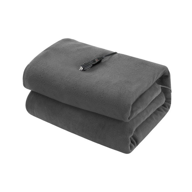 Giselle Electric Heated Blanket Car Throw Rug Grey 2
