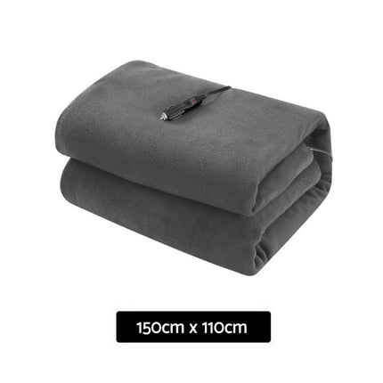 Giselle Electric Heated Blanket Car Throw Rug Grey 3