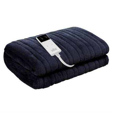 Giselle Bedding Heated Electric Throw Rug Fleece Sunggle Blanket Washable Charcoal 2