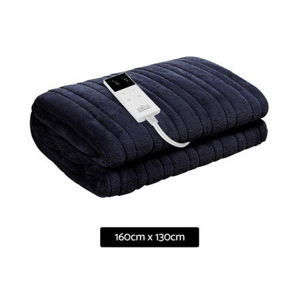 Giselle Bedding Heated Electric Throw Rug Fleece Sunggle Blanket Washable Charcoal 3