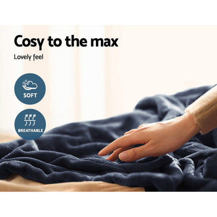 Giselle Bedding Heated Electric Throw Rug Fleece Sunggle Blanket Washable Charcoal 7