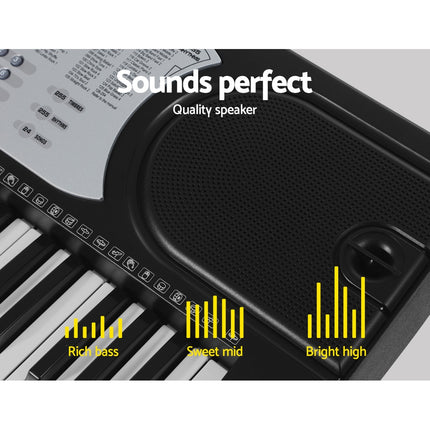 Alpha 61 Keys Electronic Piano Keyboard Digital Electric w/ Stand Beginner Silver