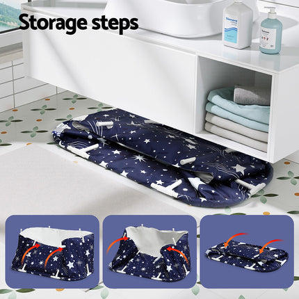 Weisshorn Foldable Bathtub PVC SPA Bucket Inflatable Cushion 134x65cm Star Navy 6