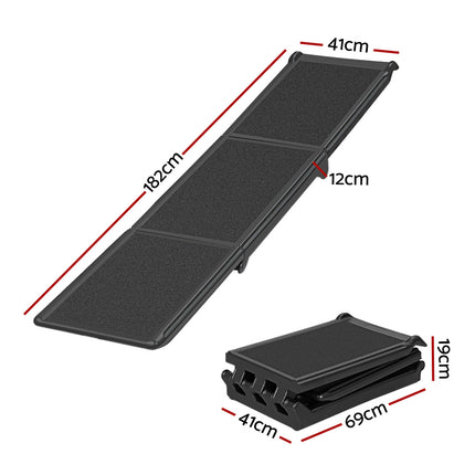 i.Pet Dog Ramp Pet Stairs Steps Car Travel SUV Ladder Foldable Portable Adjustable 2