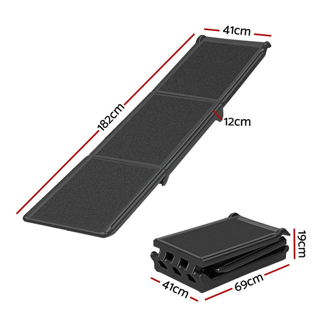 i.Pet Dog Ramp Pet Stairs Steps Car Travel SUV Ladder Foldable Portable Adjustable 2