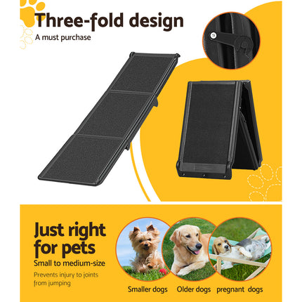 i.Pet Dog Ramp Pet Stairs Steps Car Travel SUV Ladder Foldable Portable Adjustable 5